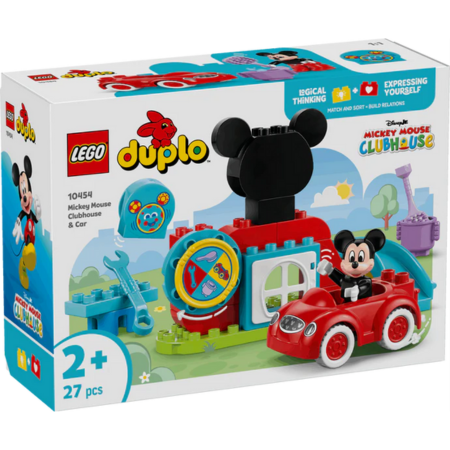 Curious Minds Toys & Games > Toys > Construction Toys > Interlocking Blocks > LEGO > LEGO Duplo Lego Duplo Disney 10454 Mickey Mouse Clubhouse & Car for Ages 2 and Up