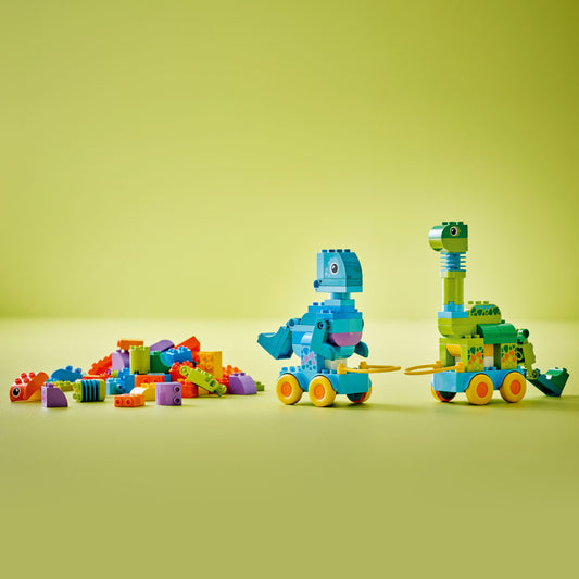Curious Minds Toys & Games > Toys > Construction Toys > Interlocking Blocks > LEGO > LEGO Duplo Lego Duplo Town 10451 3 in 1 Dinosaurs on Wheels Set for Ages 3 and Up