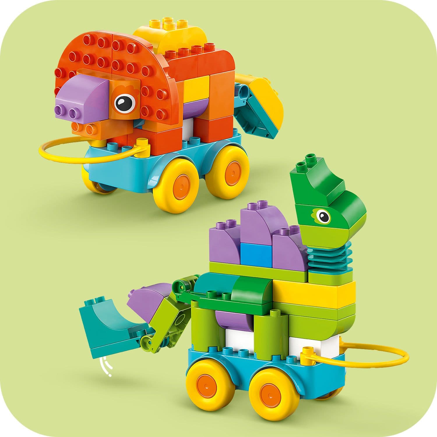 Curious Minds Toys & Games > Toys > Construction Toys > Interlocking Blocks > LEGO > LEGO Duplo Lego Duplo Town 10451 3 in 1 Dinosaurs on Wheels Set for Ages 3 and Up