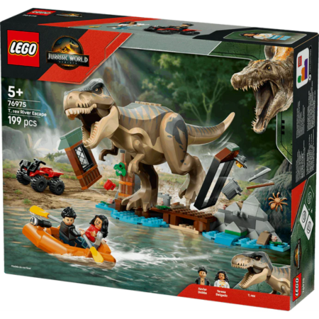 Curious Minds Toys & Games > Toys > Construction Toys > Interlocking Blocks > LEGO > LEGO Jurassic Park Lego Jurassic World 76975 T. rex River Escape Playset for Age 5 and Up