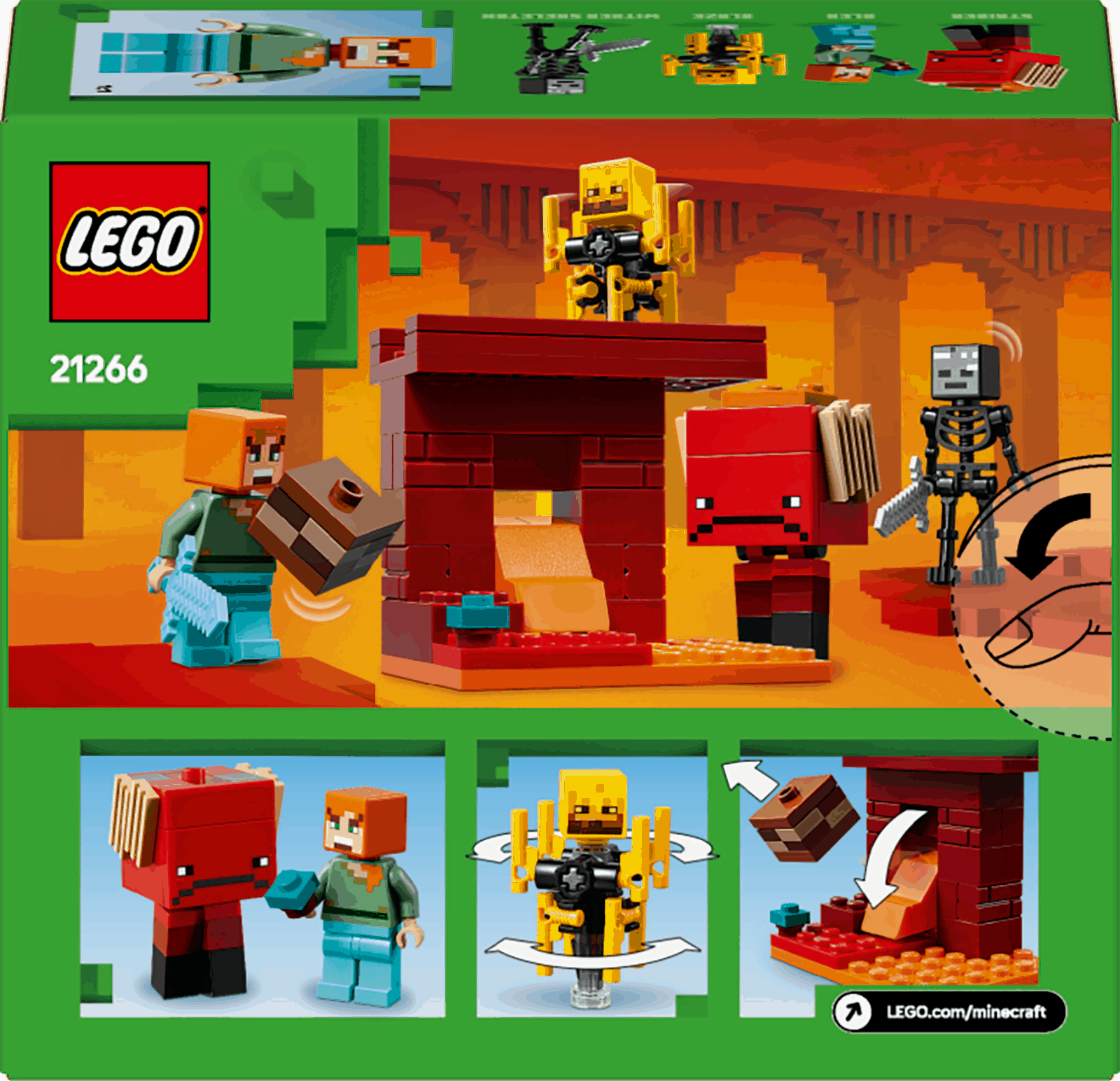 Curious Minds Toys & Games > Toys > Construction Toys > Interlocking Blocks > LEGO > LEGO Minecraft Lego Minecraft 21266 The Nether Lava Battle Playset for Ages 6 and Up