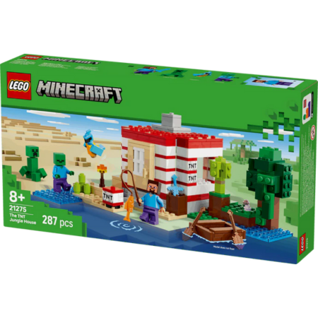 Curious Minds Toys & Games > Toys > Construction Toys > Interlocking Blocks > LEGO > LEGO Minecraft Lego Minecraft 21275 The TNT Jungle House Playset for Ages 8 and Up