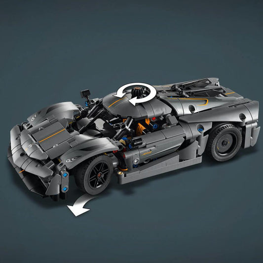Curious Minds Toys & Games > Toys > Construction Toys > Interlocking Blocks > LEGO > LEGO Technic LEGO Technic 42173 Koenigsegg Jesko Absolut Grey Hypercar for Ages 10+