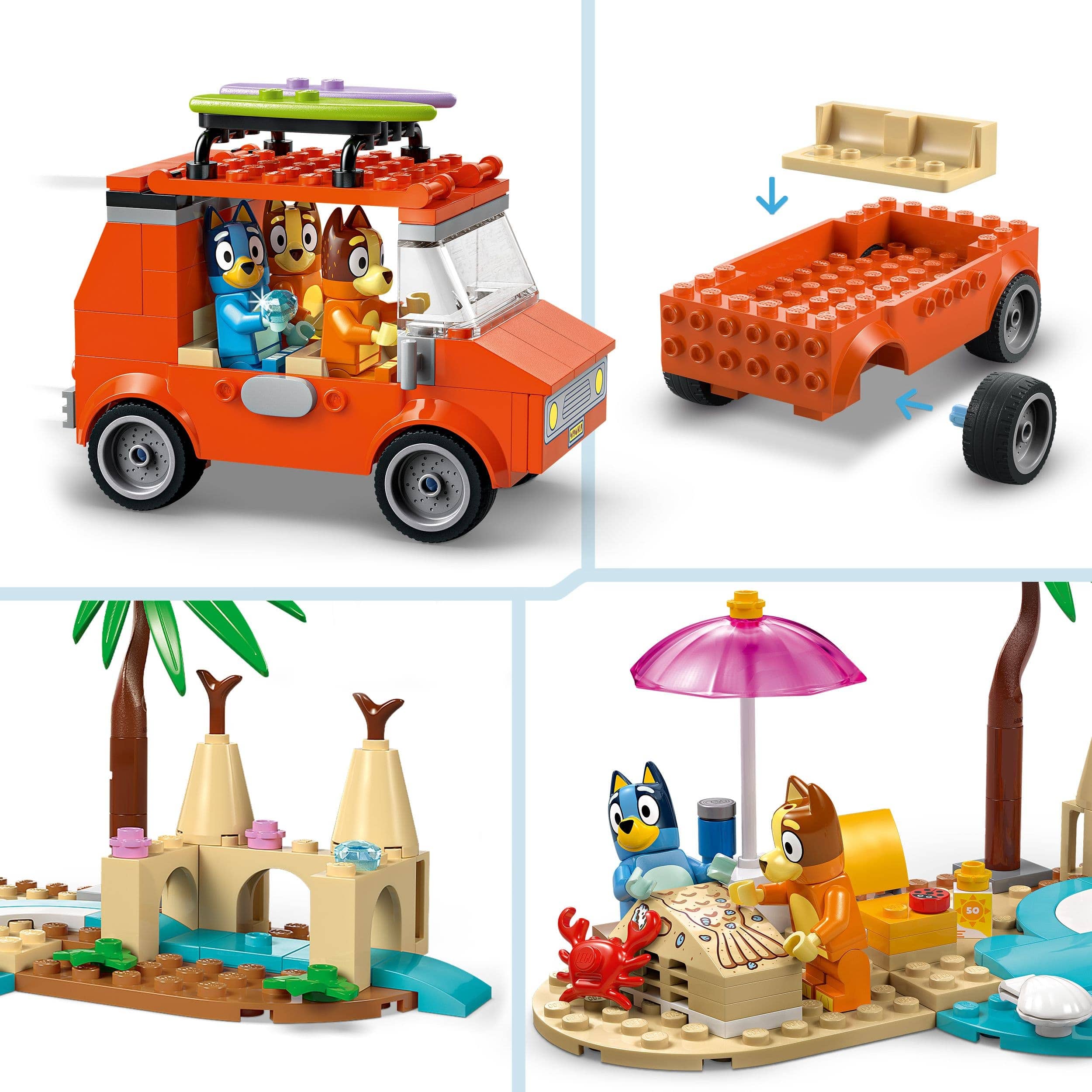 Curious Minds Toys & Games > Toys > Construction Toys > Interlocking Blocks > LEGO > Other LEGO Sets Lego Bluey 11202 Bluey's Beach & Family Car Trip for Children Ages 4+