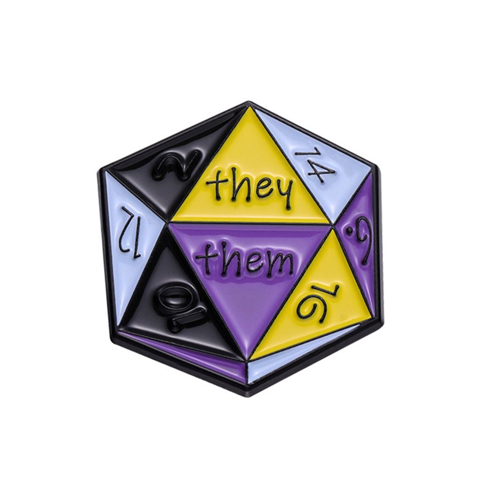 D20 They Them Pin Badge - Badges