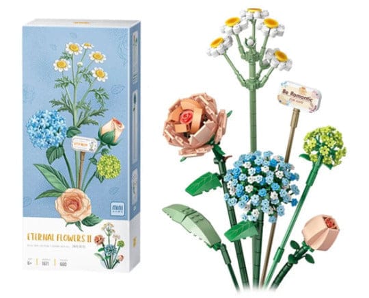 LOZ Pink Rose & Chamomile Bouquet 1671 6932691916718