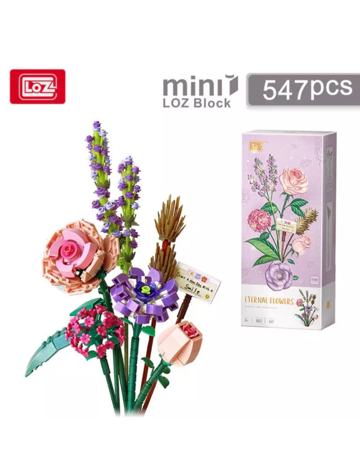 LOZ Lavender Rose Bouquet 1657 6932691916572