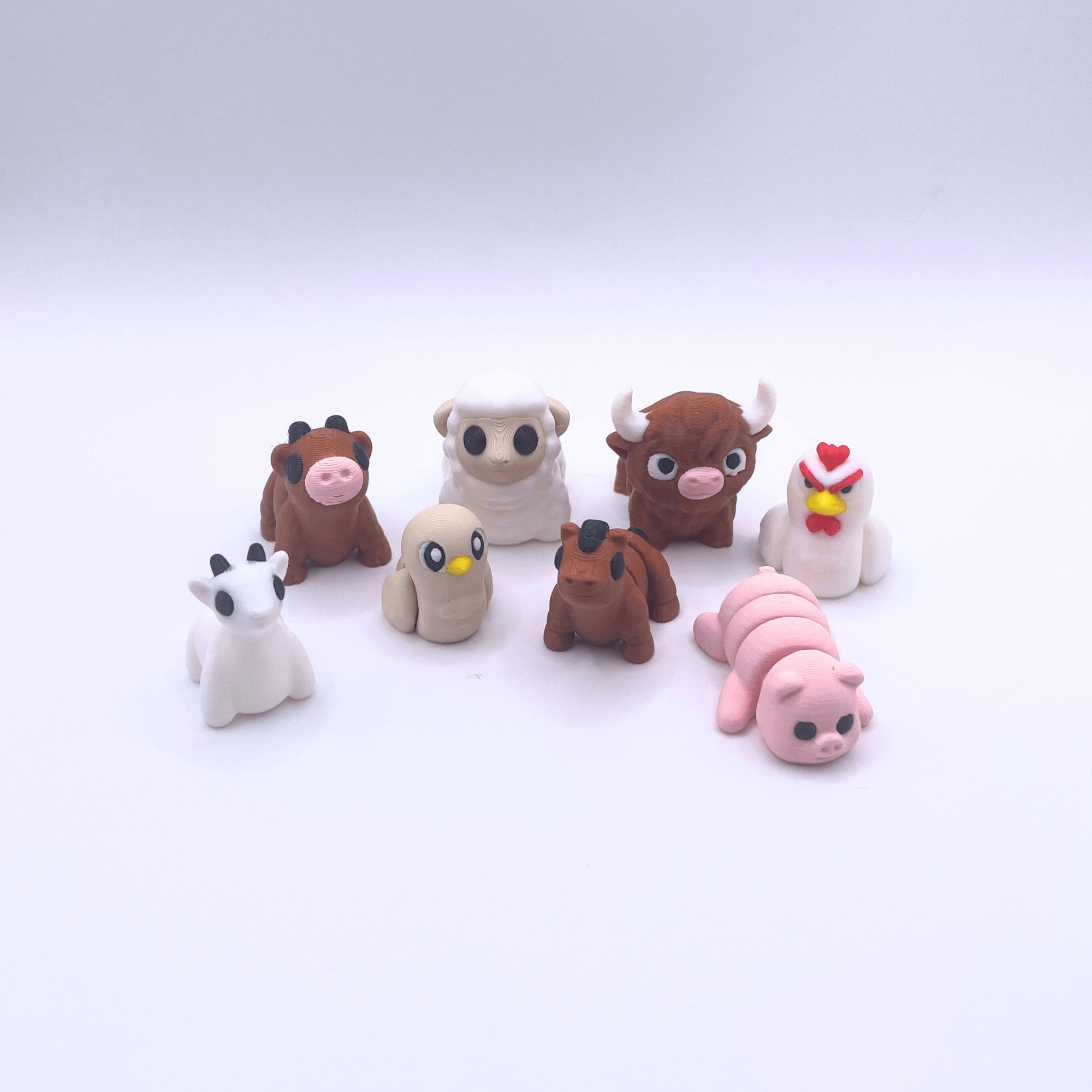 Dans Fidget Foundry Figurine 8 Animals Farm Animals Collection
