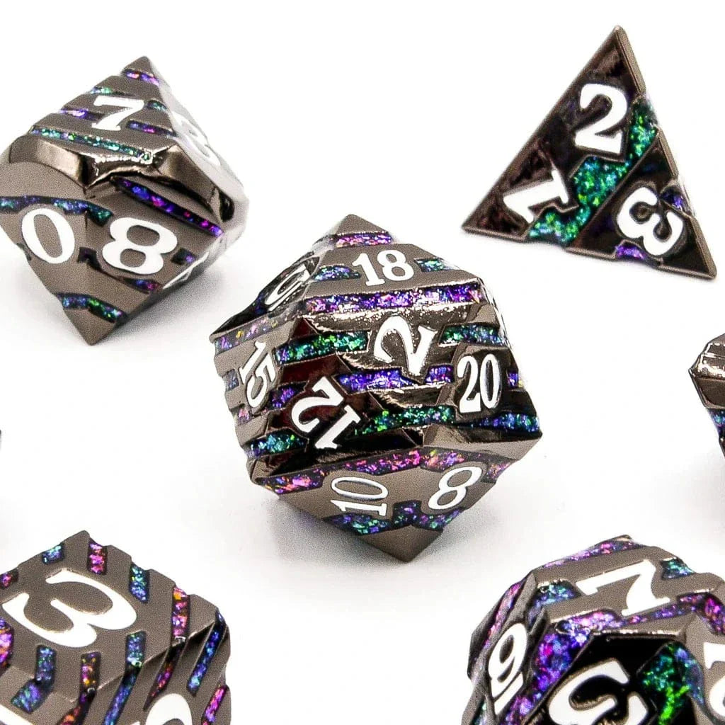 Tabletop Dominion DICE Dark Magic | Solid Metal | 7 Piece Set