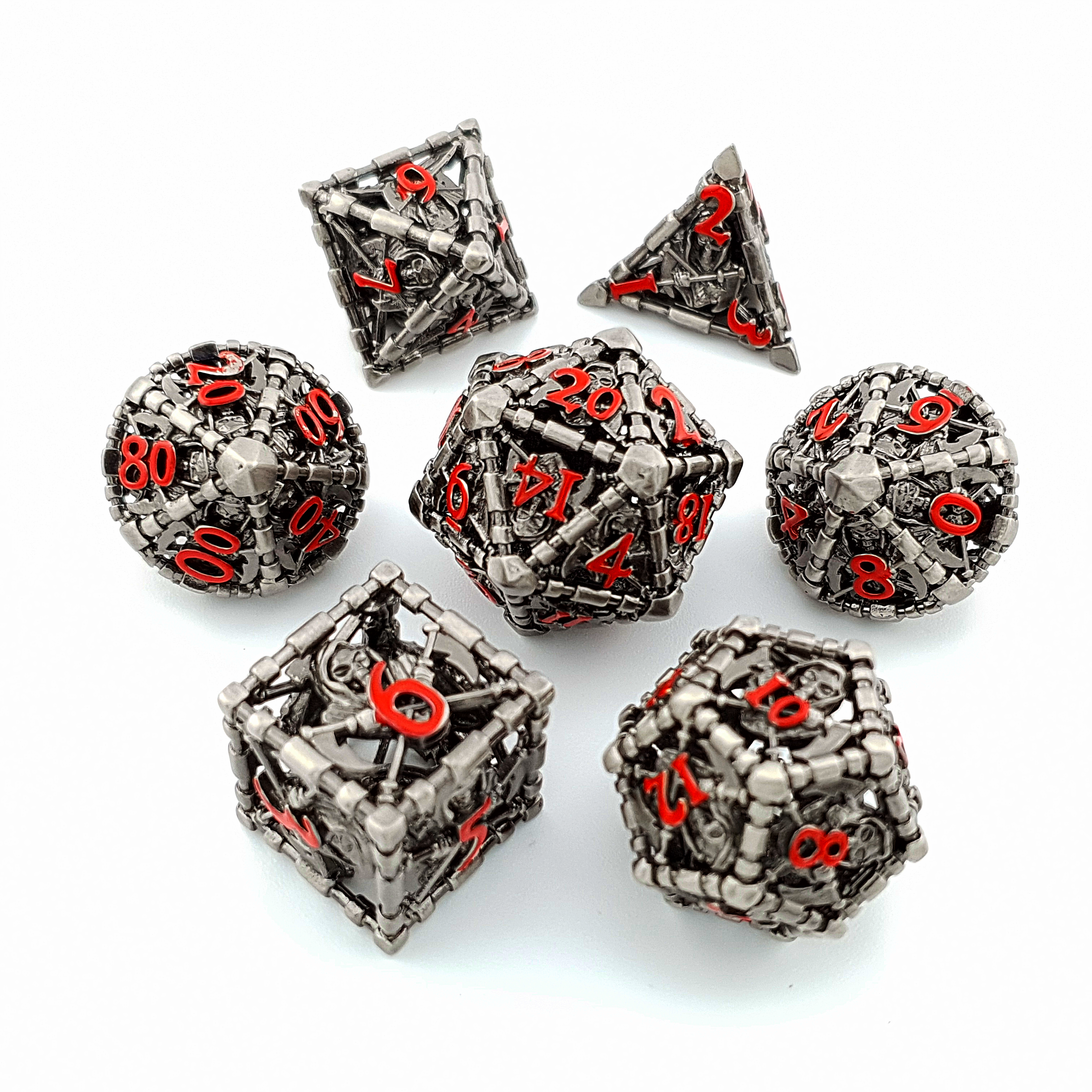Death’s Whisper | Hollow Metal Dice | 7 Piece Set - DICE