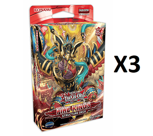Yugioh Sealed 3x Yu-Gi-Oh! - Fire Kings Structure Deck Revamped 4012927164075