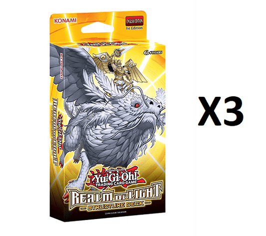 Yugioh Sealed 3x Yu-Gi-Oh! - Realm of Light Structure Deck Reprint Unlimited Edition 4012927163924
