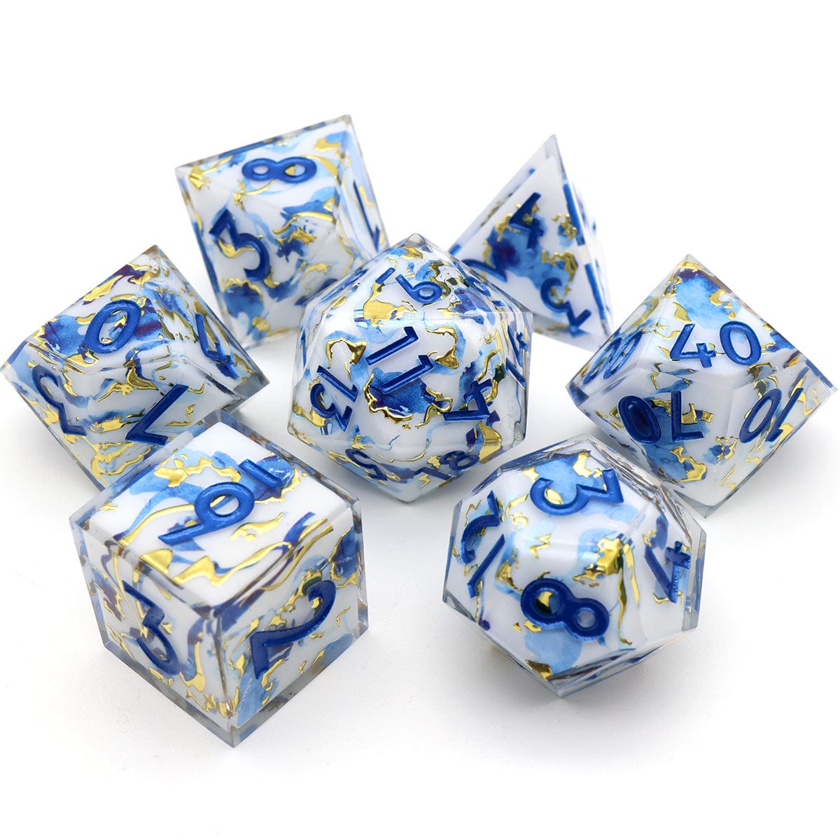Tabletop Dominion DICE Divine Marble | Art Core Dice | 7 Piece Set