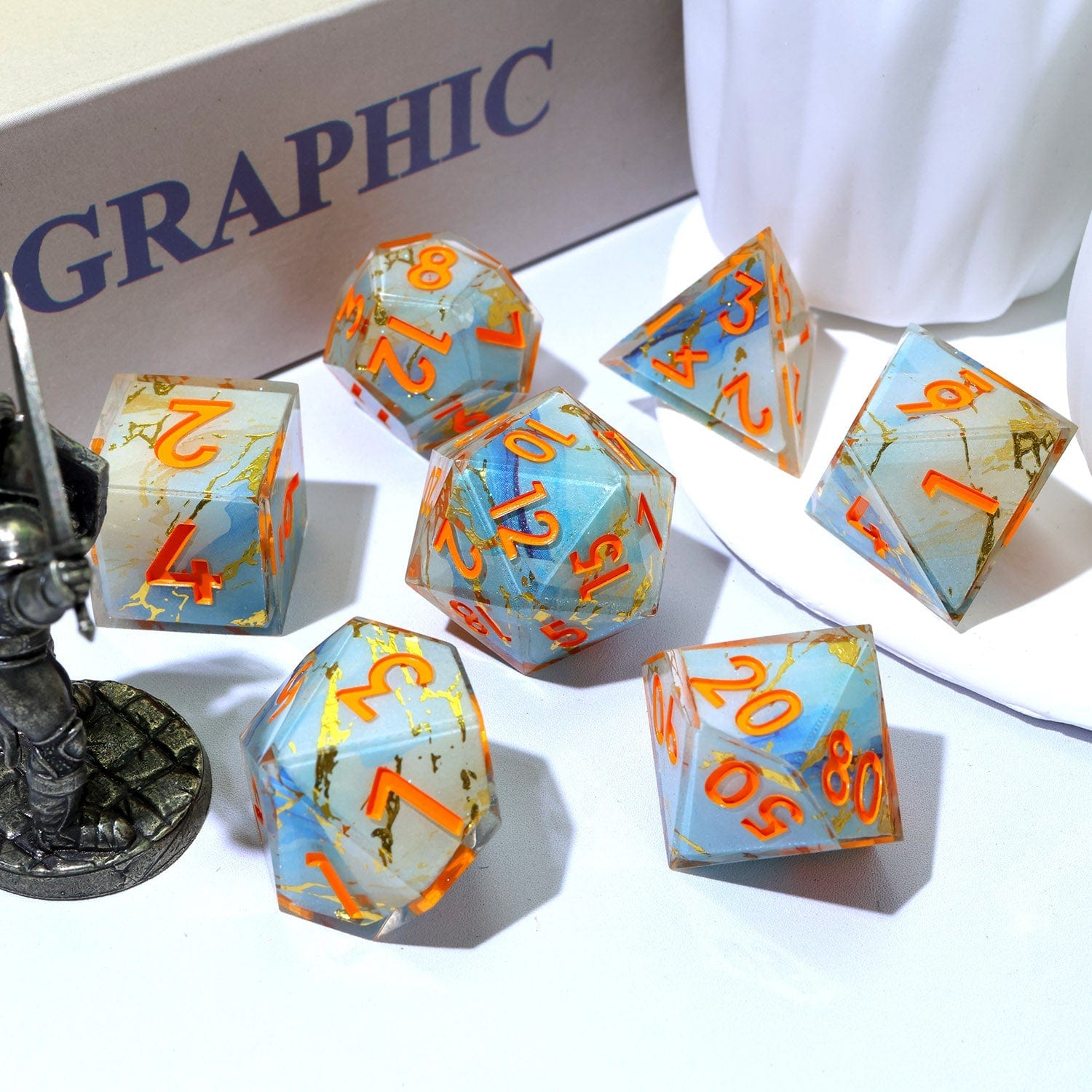 Tabletop Dominion DICE Divine Thunder | Art Core Dice | 7 Piece Set