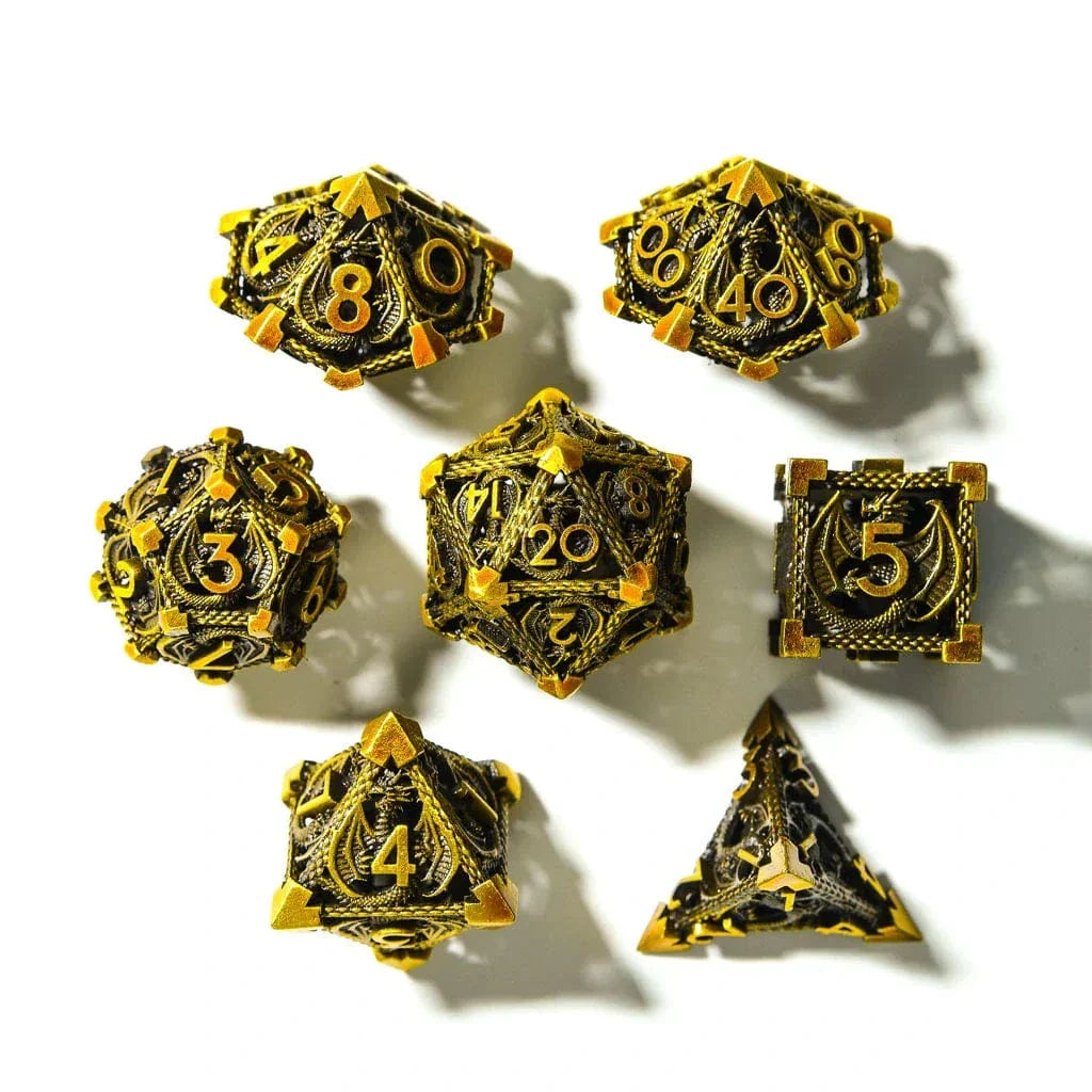 Tabletop Dominion DICE Draconic Prisoner | Hollow Metal | 7 Piece Set