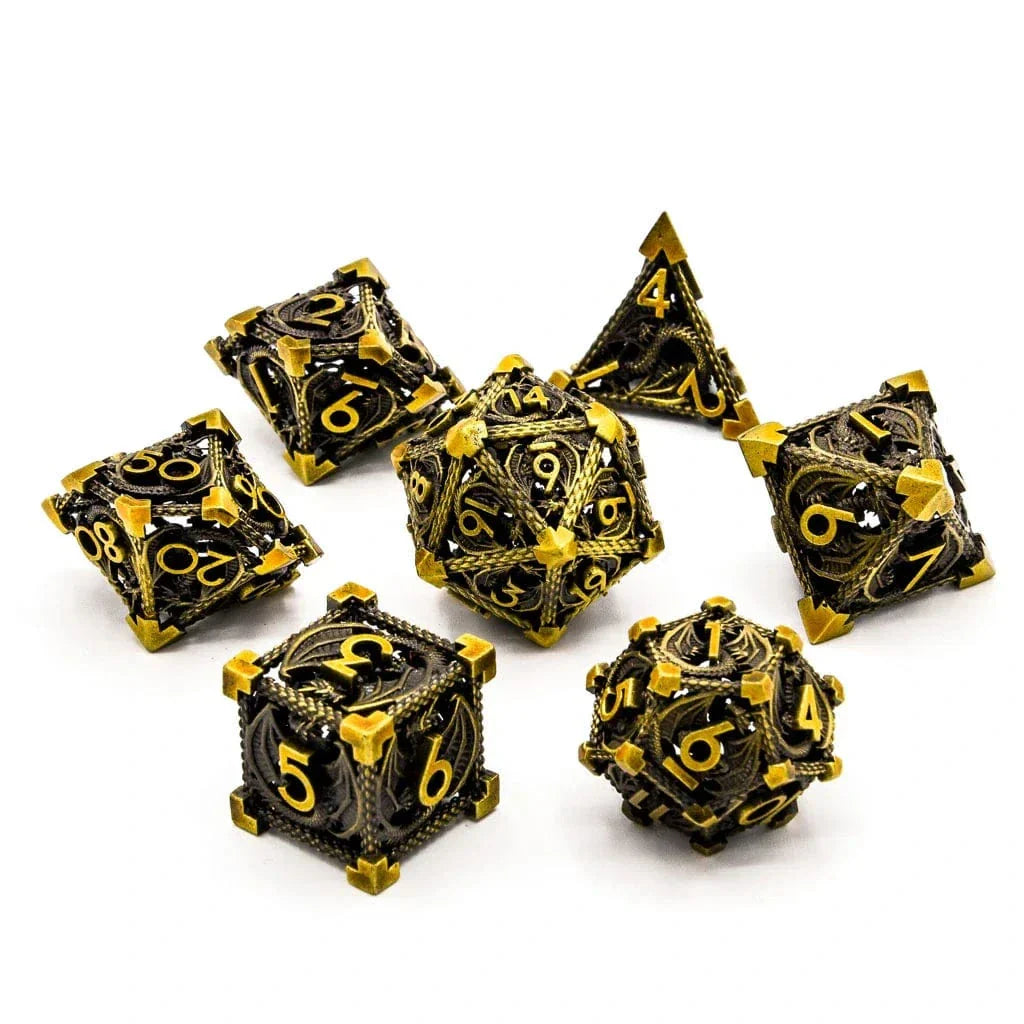 Tabletop Dominion DICE Draconic Prisoner | Hollow Metal | 7 Piece Set