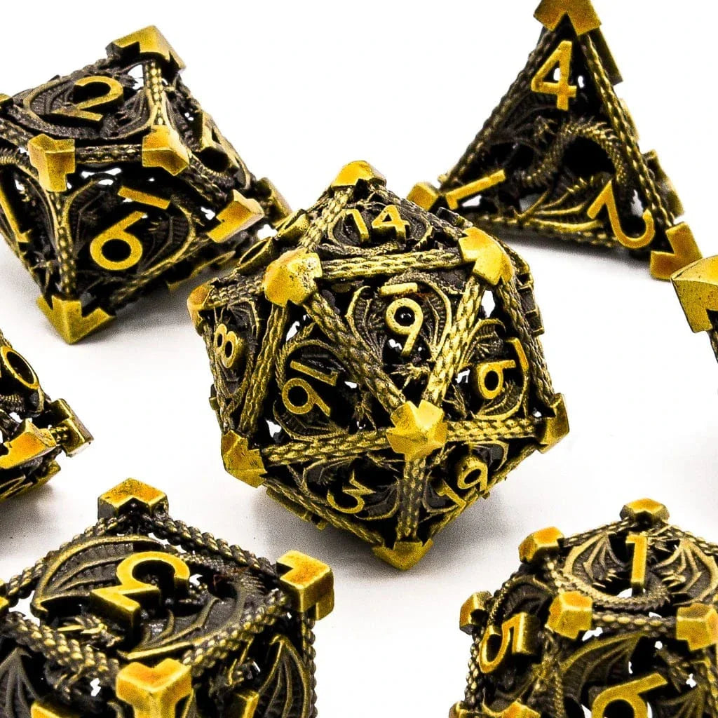 Tabletop Dominion DICE Draconic Prisoner | Hollow Metal | 7 Piece Set
