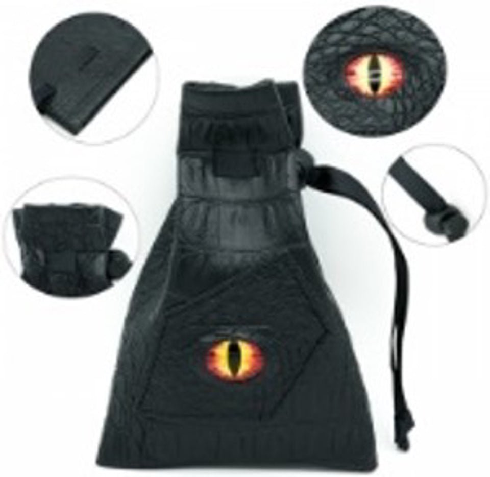 Dragon’s Vault | Orange Eye | Vegan Leather Dice Bag - Bags