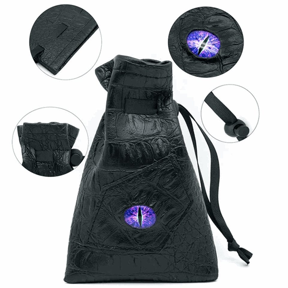 Tabletop Dominion Bags Dragon's Vault | Purple Eye | Vegan Leather Dice Bag