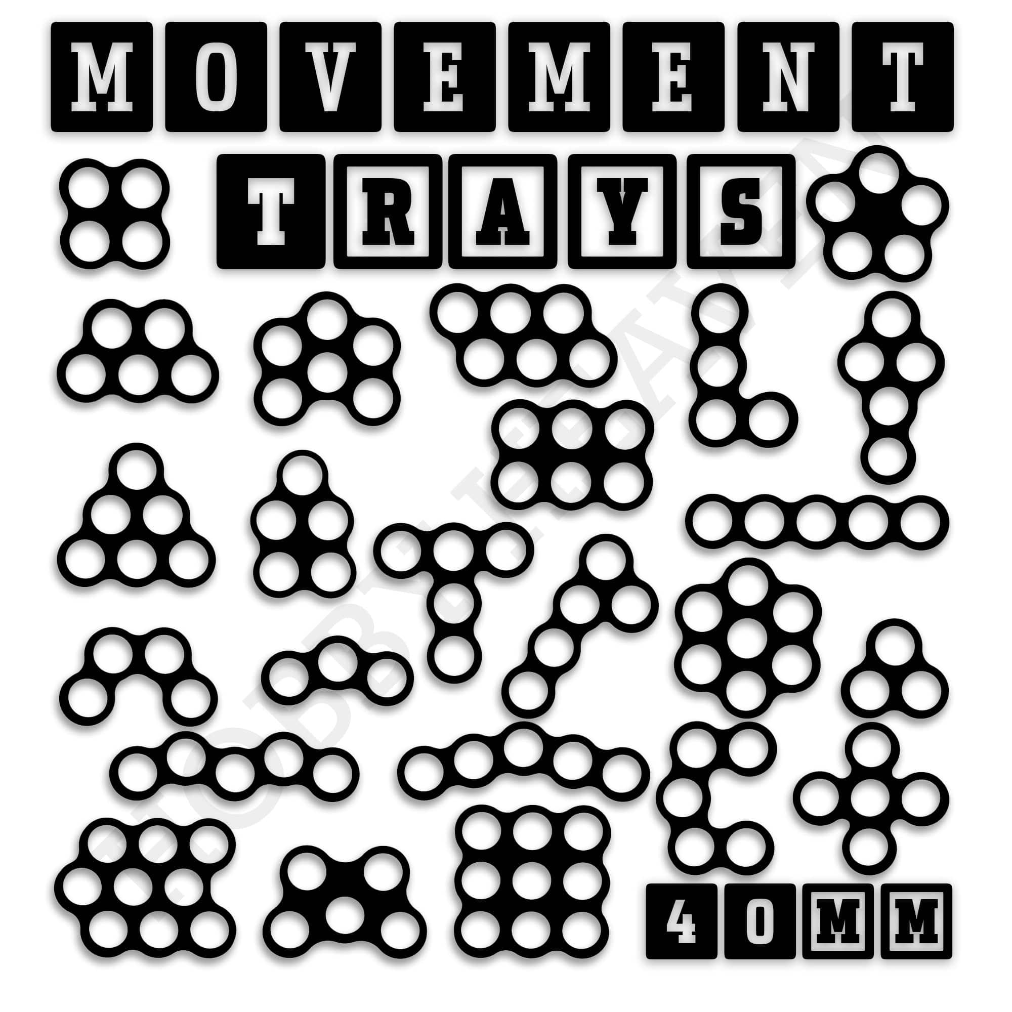 Movement Tray 40mm Movement Trays for Miniatures | Tabletop Wargames Compatible | Full Range