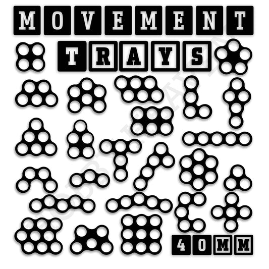 Movement Tray 40mm Movement Trays for Miniatures | Tabletop Wargames Compatible | Full Range