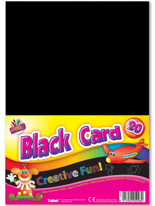 Arts & Crafts > Paper & Craft Materials > Paper > Card Paper Children's Pack of 15 A4 Black Activity Craft Card Sheets 5013922068732