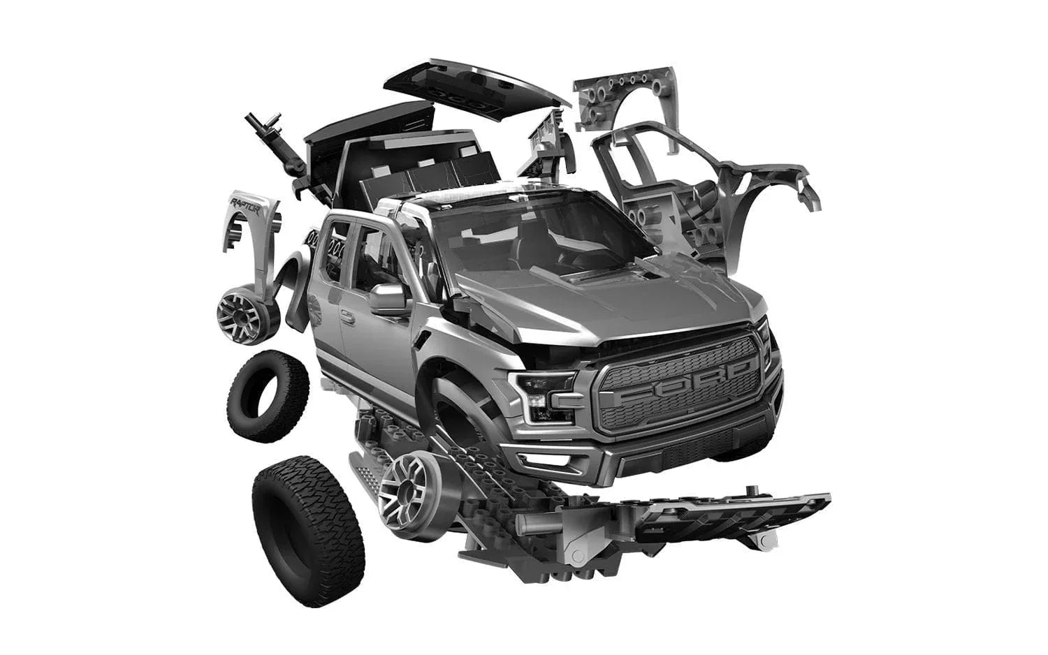Empire Warehouse Model cars Airfix J6053 Quickbuild Ford F-150 Raptor Grey Model Car Kit