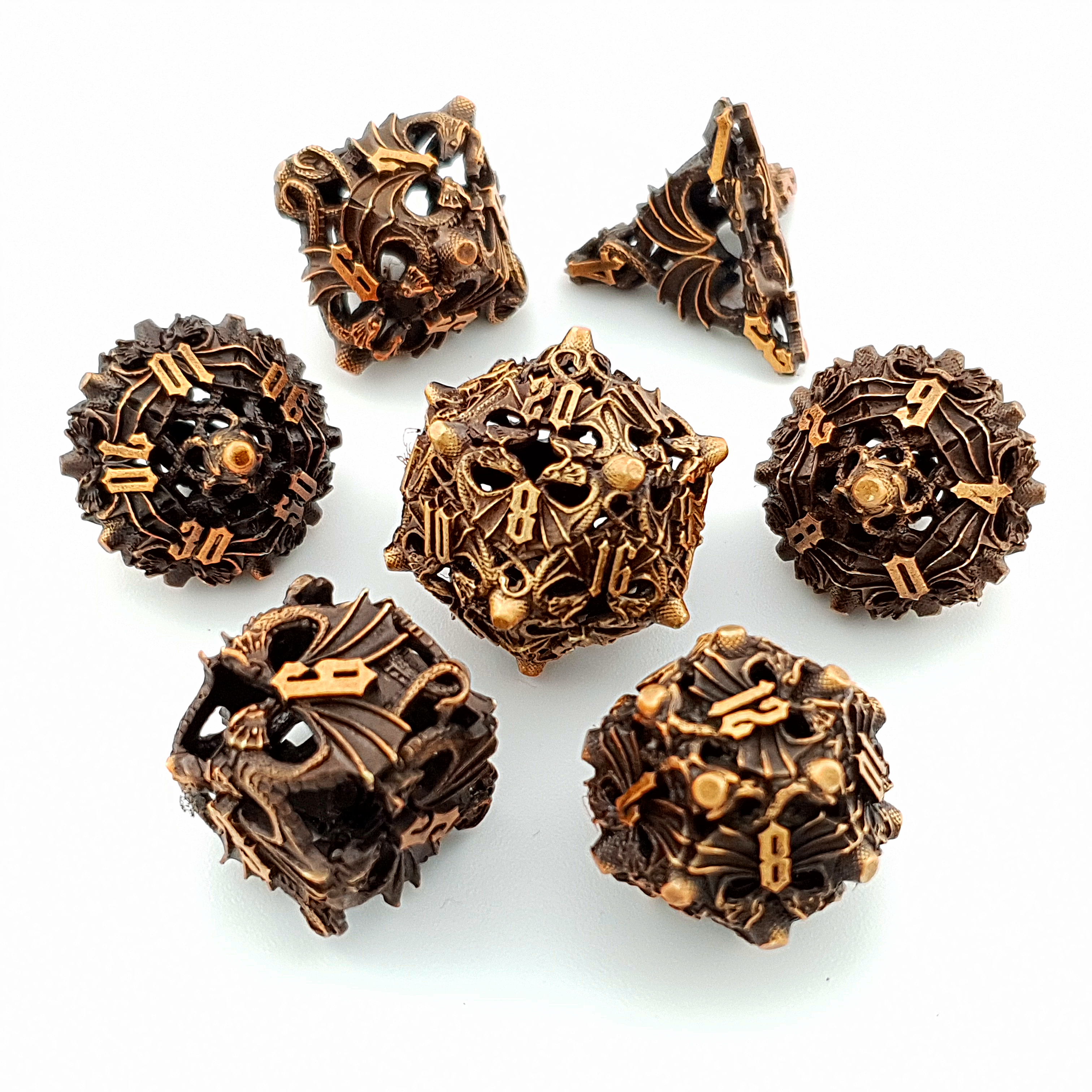 Eternal Wyrm | Hollow Metal Dice | 7 Piece Set - DICE