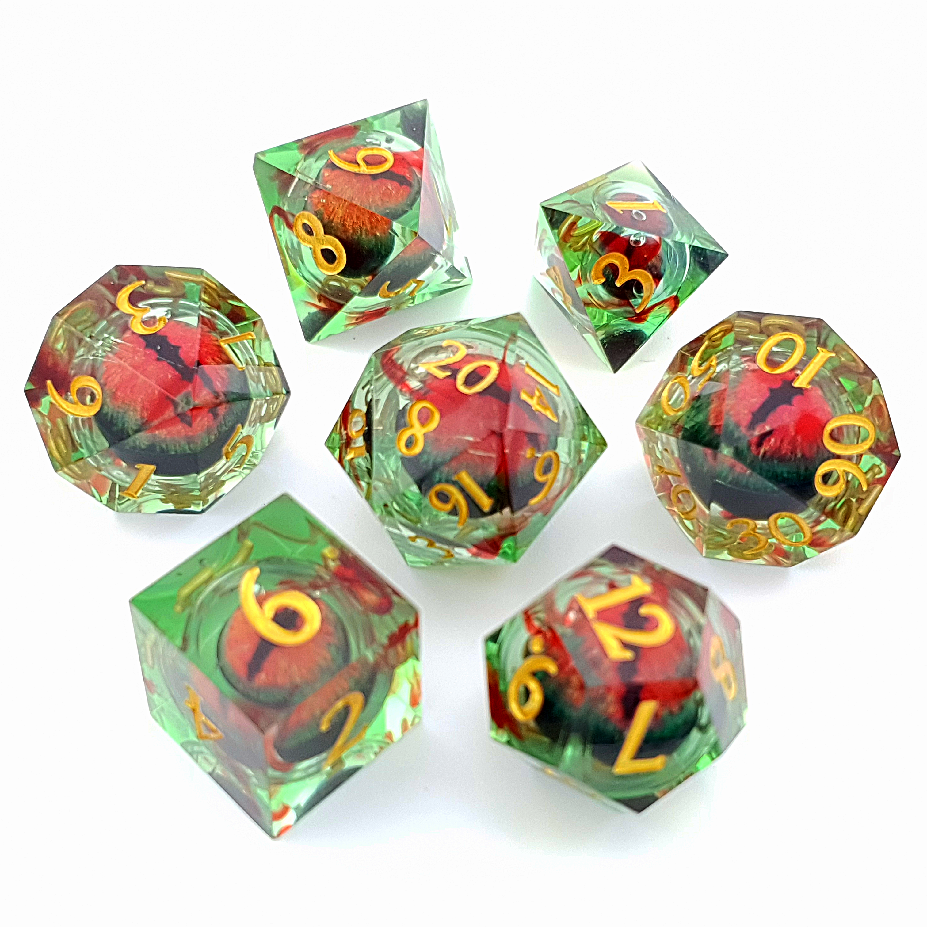 Eye of Curses | Moving Eye Dice | 7 Piece Set - DICE