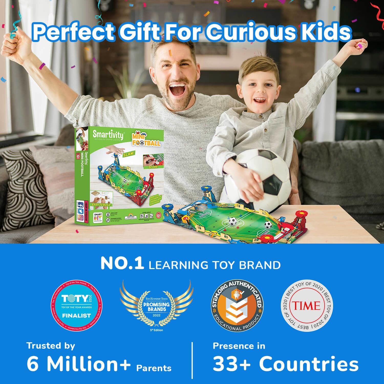 Science & Nature Toys > Science Kits > Home Science Experiments > Smartivity Smartivity Mini Football | Build-It-Yourself Multiplayer STEAM Board Game 8908011797785