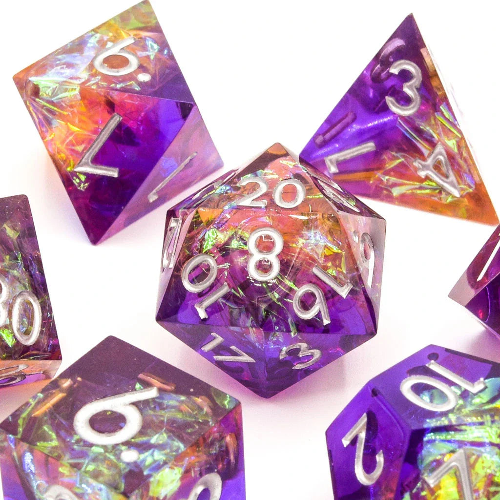 Fae Fire | Sharp Edge Dice | 7 Piece Set - DICE