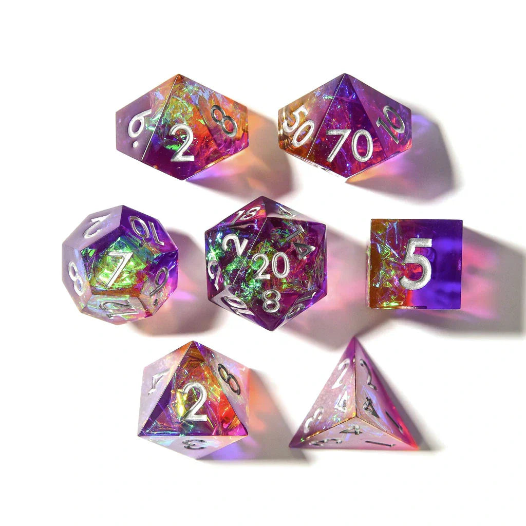 Fae Fire | Sharp Edge Dice | 7 Piece Set - DICE