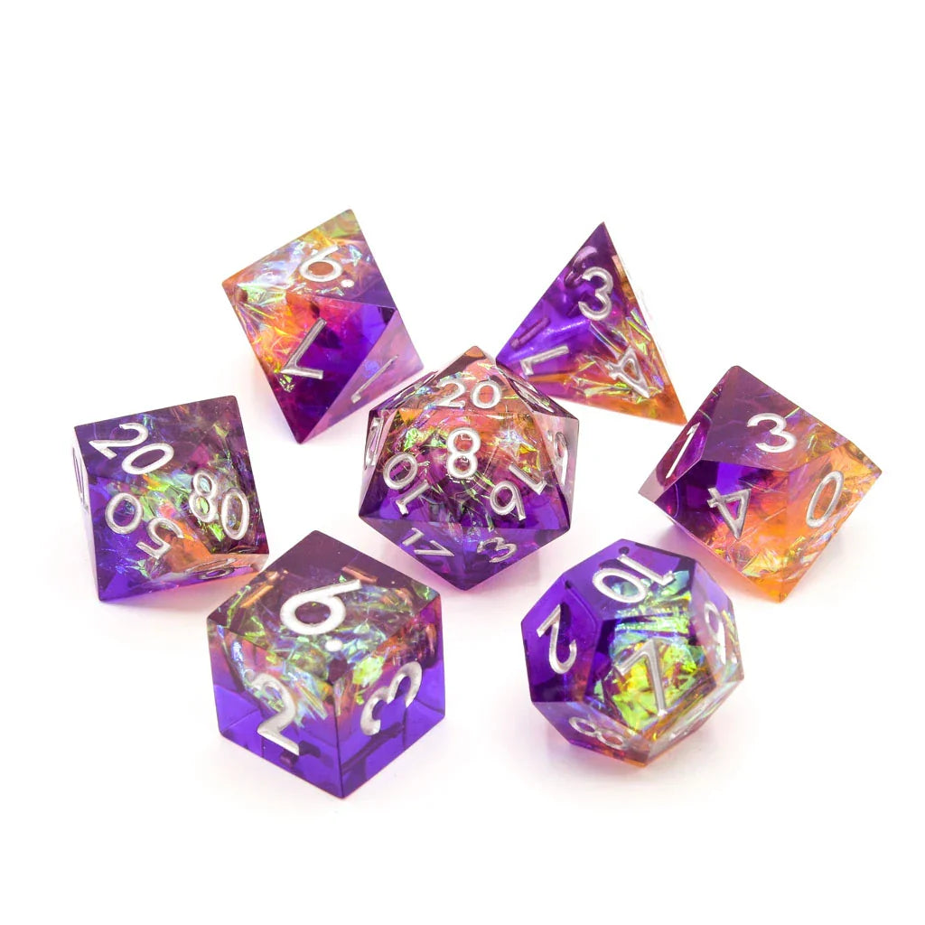 Fae Fire | Sharp Edge Dice | 7 Piece Set - DICE
