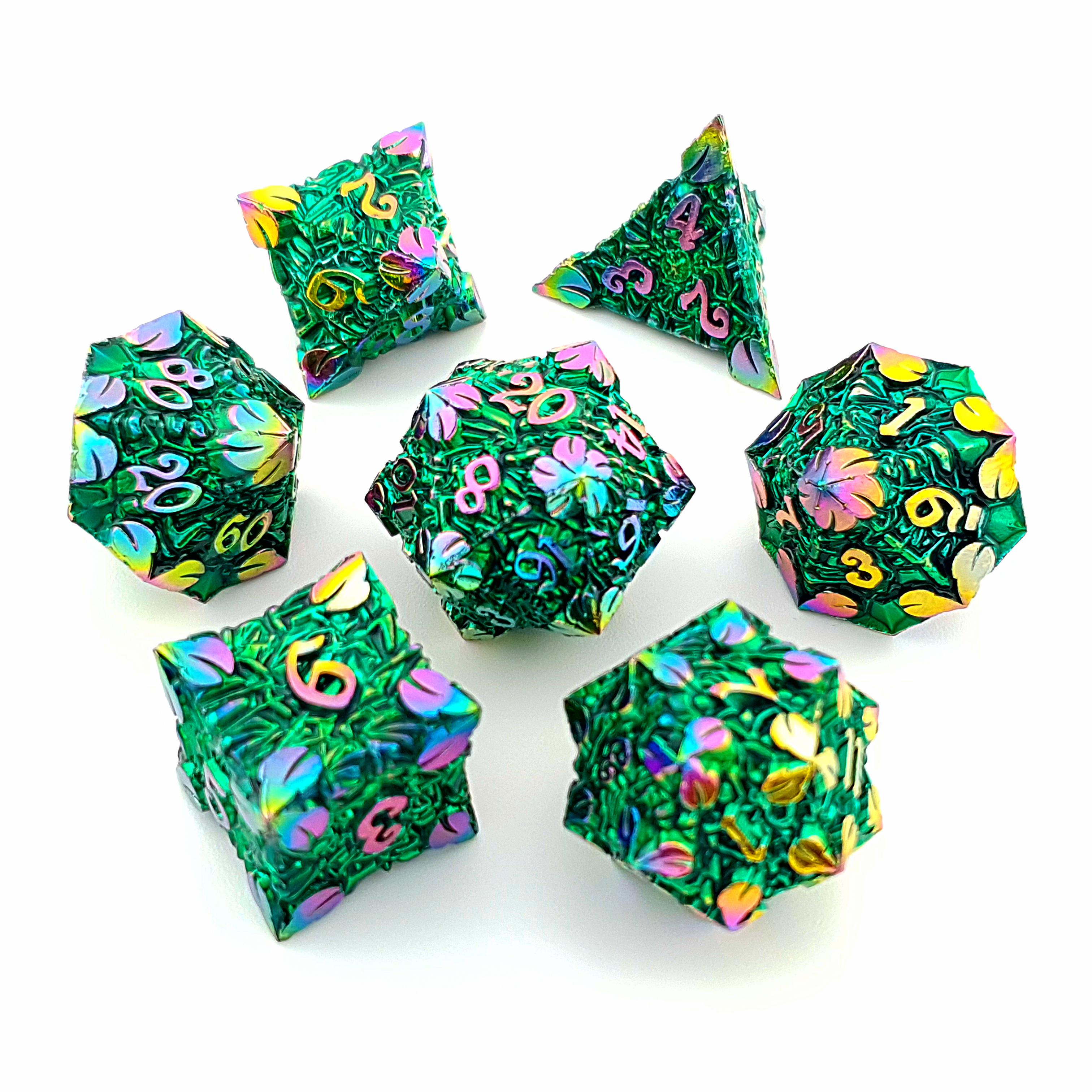 Fae Flora | Solid Metal Dice | 7 Piece Set - DICE