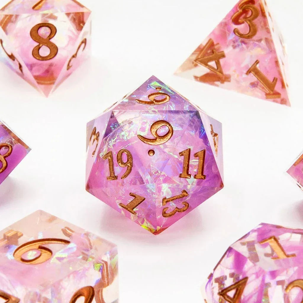 Tabletop Dominion DICE Fae Shimmer | Sharp Edge Dice | 7 Piece Set