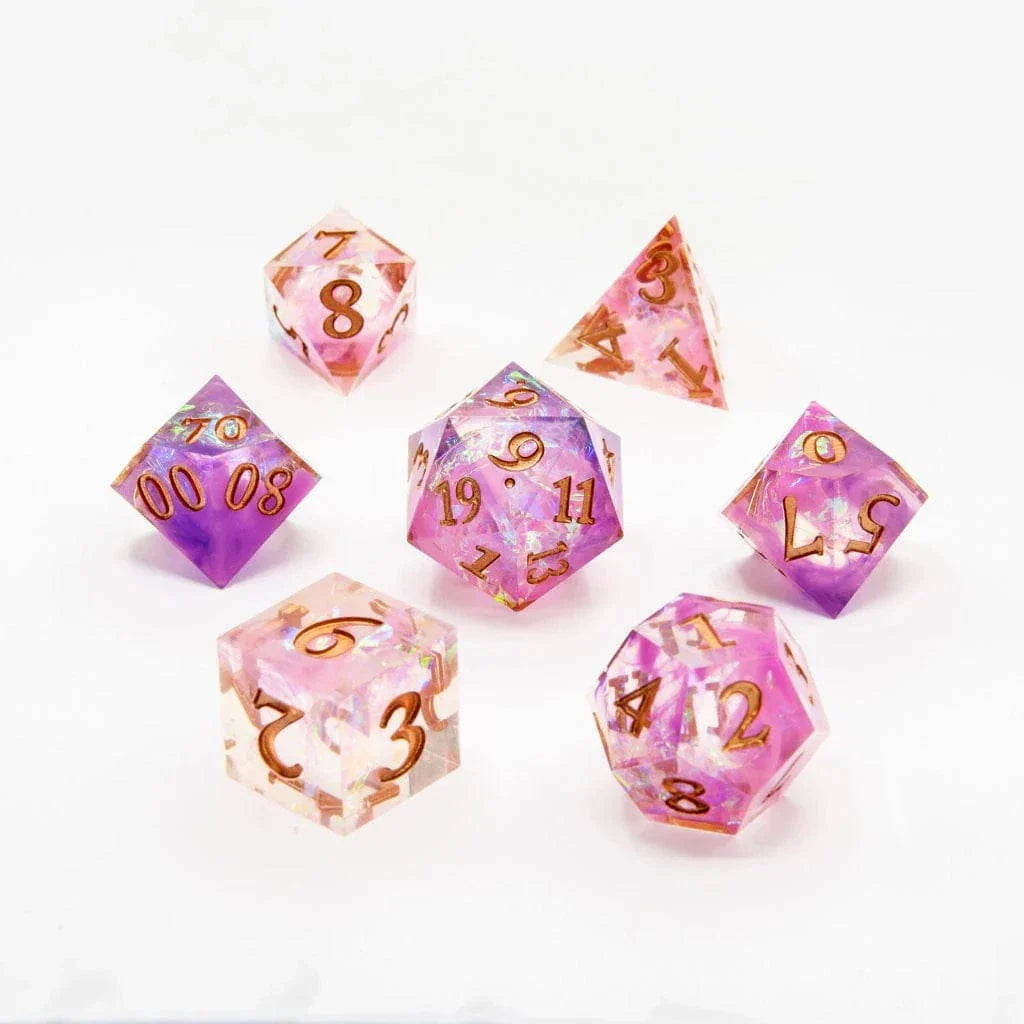 Tabletop Dominion DICE Fae Shimmer | Sharp Edge Dice | 7 Piece Set