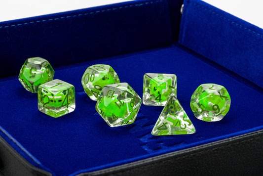 FanRoll by Metallic Dice Games Dragon Storm Inclusion Resin Dice Set: Green Dragon