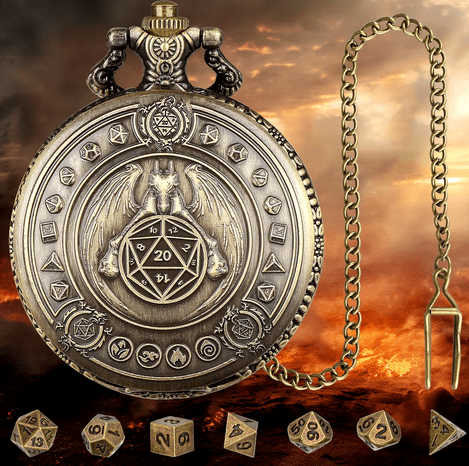 Tabletop Dominion Pocket Watch Fatebound Vault | Pocket Watch Case | Ancient Gold