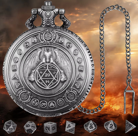 Fatebound Vault | Pocket Watch Case | Ancient Silver - Pocket Watch