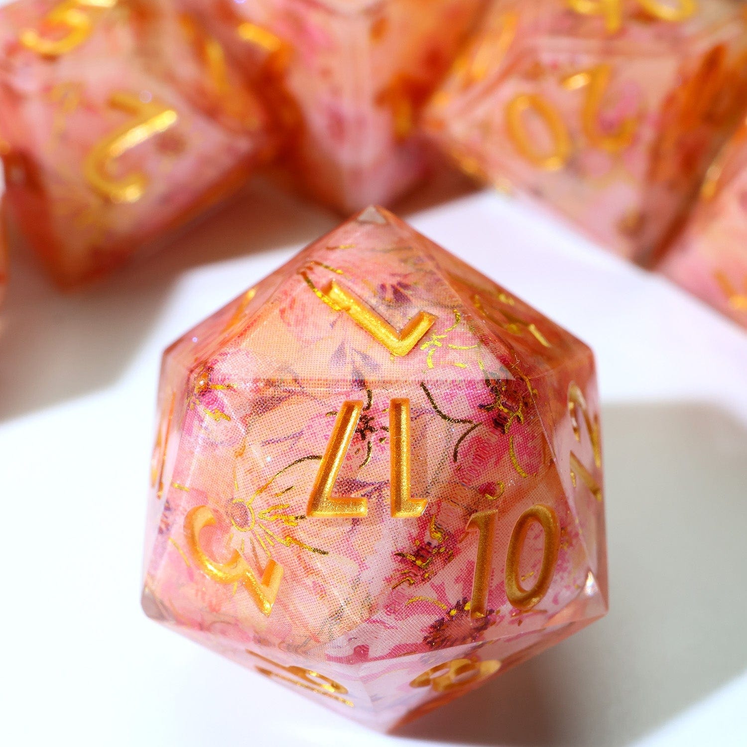Tabletop Dominion DICE Fey Blossom | Art Core Dice | 7 Piece Set