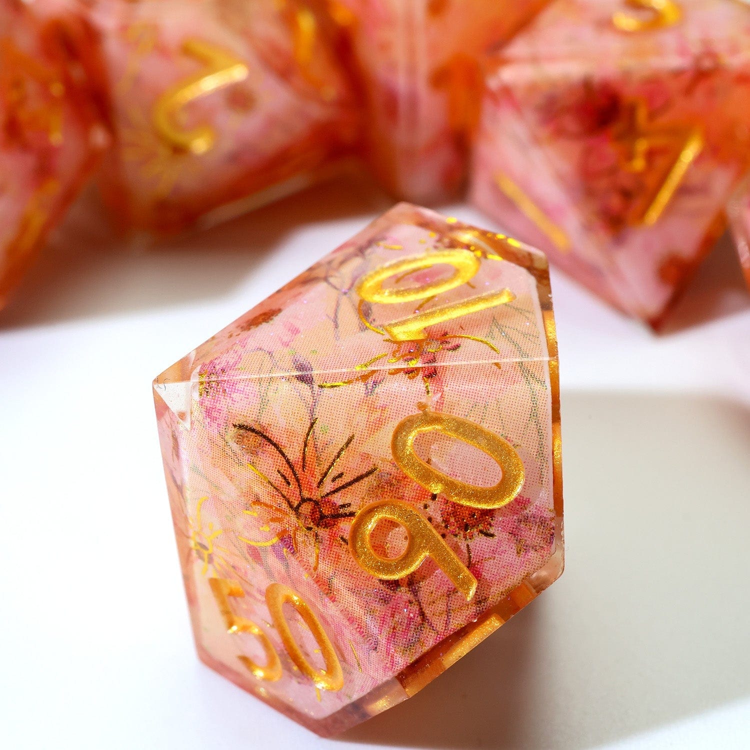 Tabletop Dominion DICE Fey Blossom | Art Core Dice | 7 Piece Set