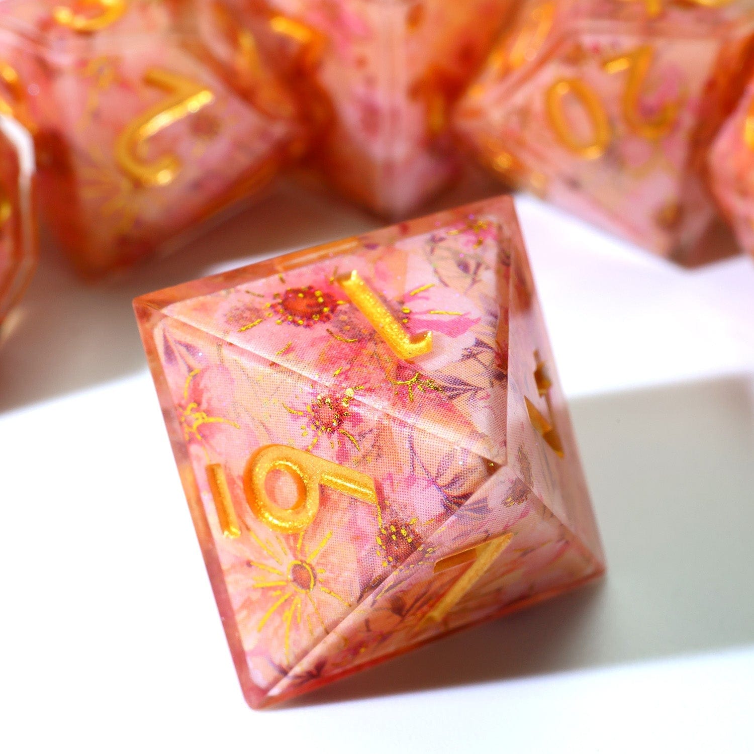 Tabletop Dominion DICE Fey Blossom | Art Core Dice | 7 Piece Set