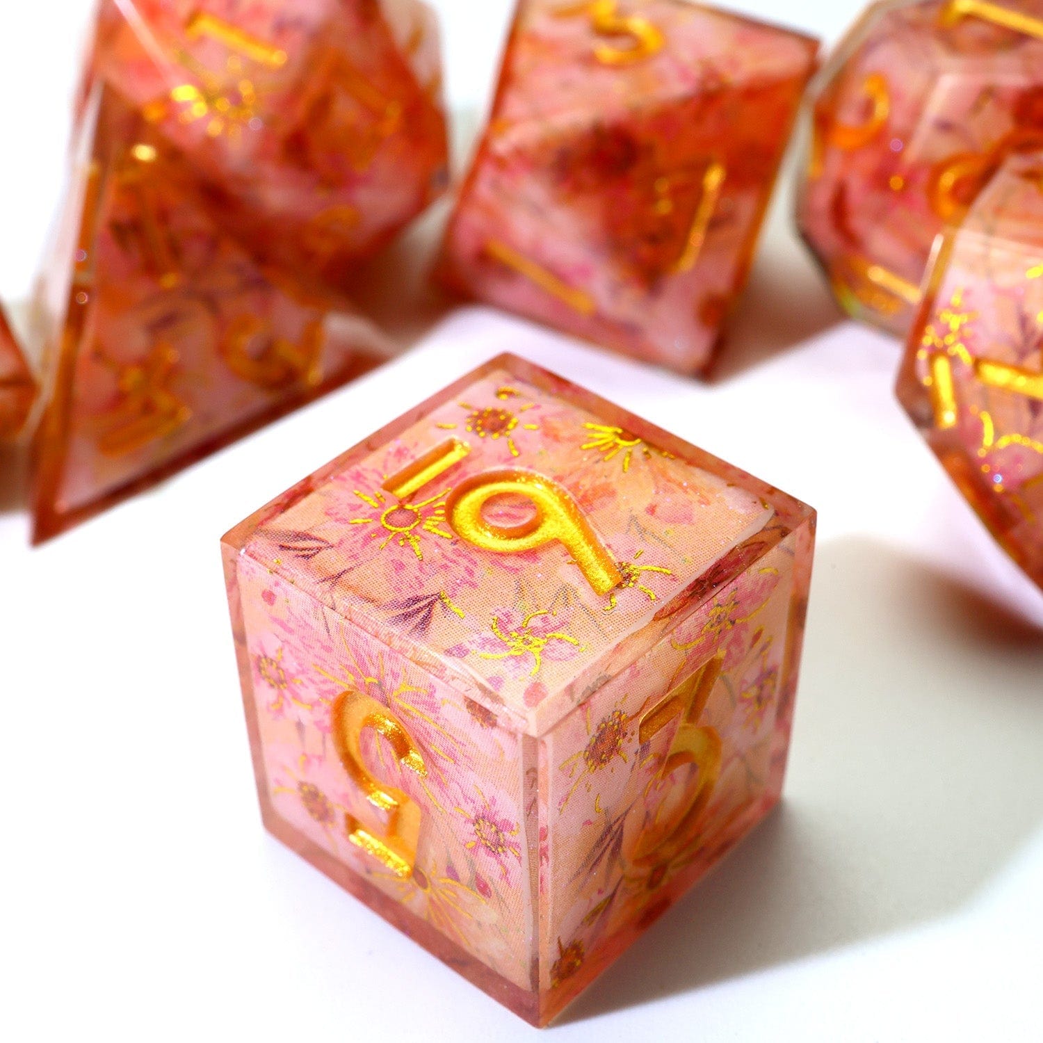 Tabletop Dominion DICE Fey Blossom | Art Core Dice | 7 Piece Set