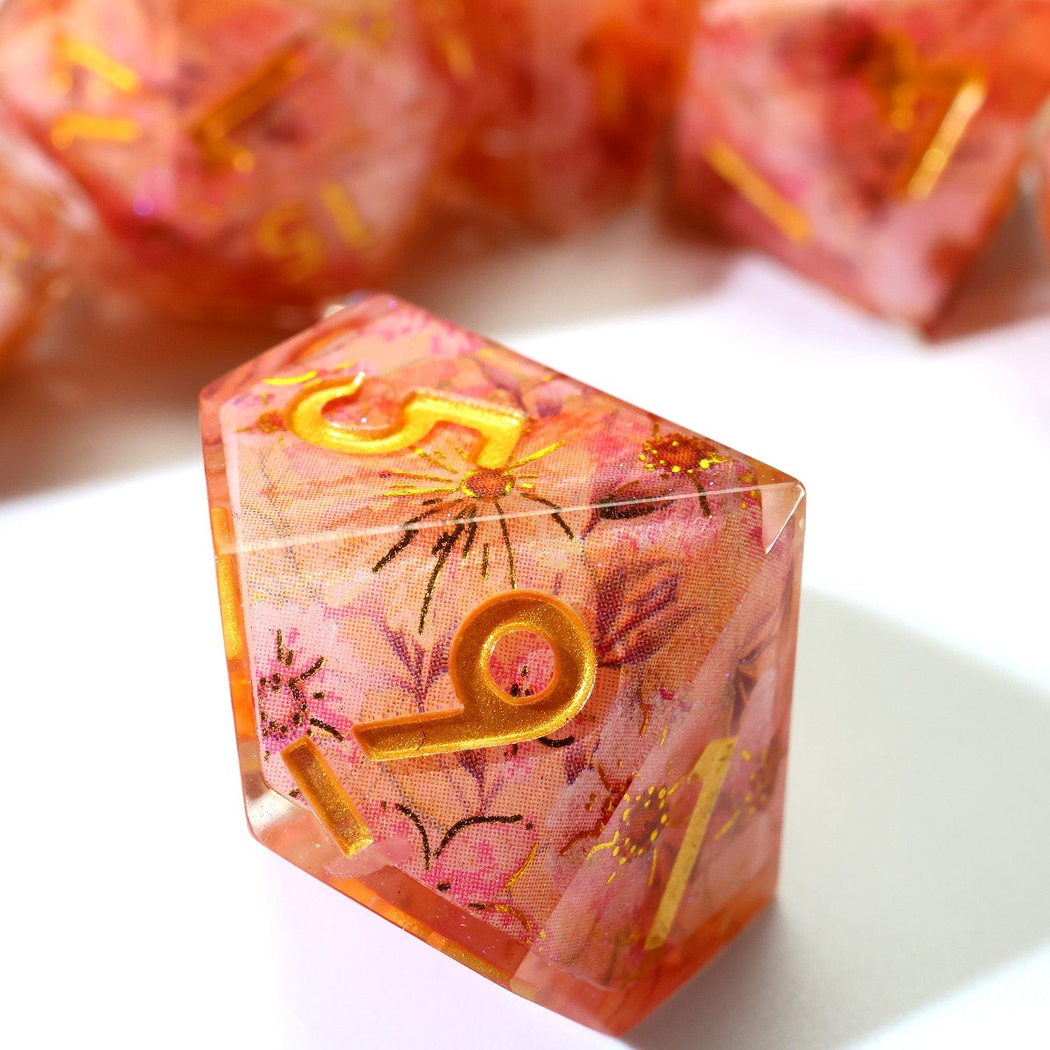 Tabletop Dominion DICE Fey Blossom | Art Core Dice | 7 Piece Set