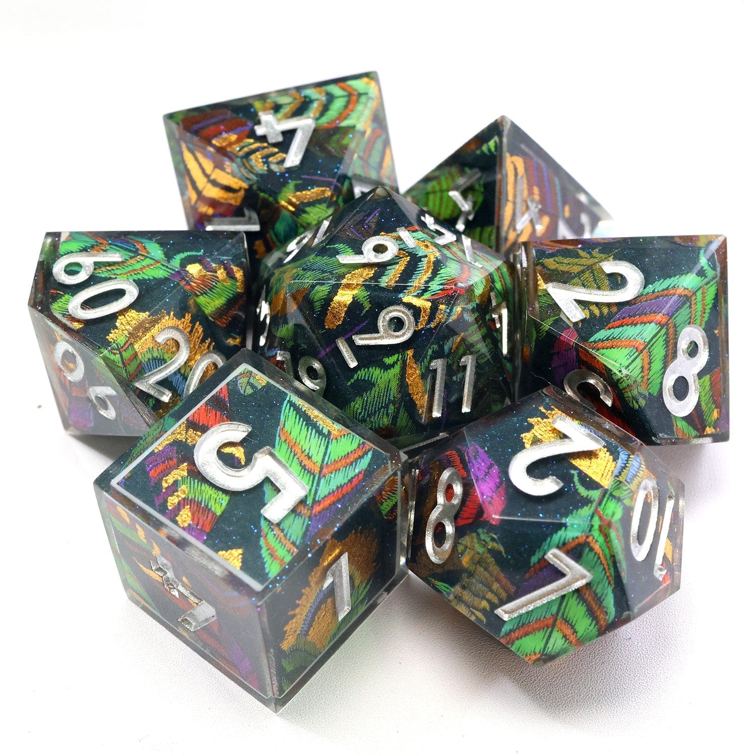 Tabletop Dominion DICE Feyplume | Art Core Dice | 7 Piece Set