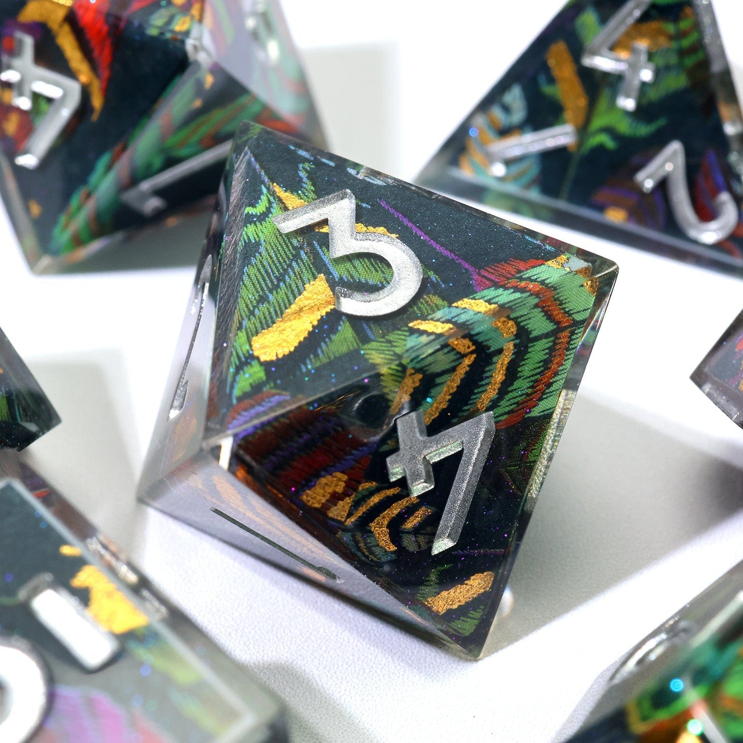 Tabletop Dominion DICE Feyplume | Art Core Dice | 7 Piece Set