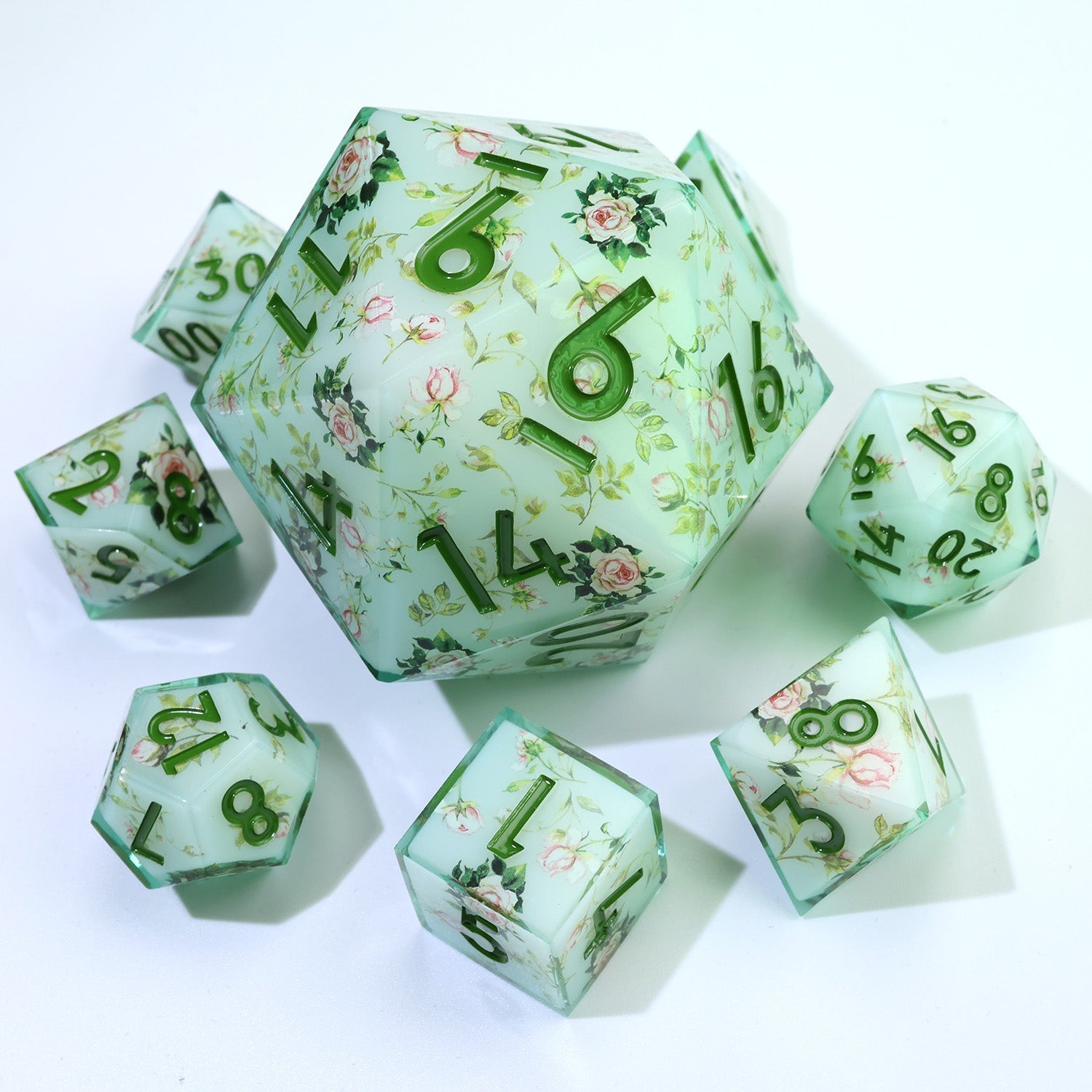 Floral Notes | 50mm D20 | Oversized Art Core Dice - DICE