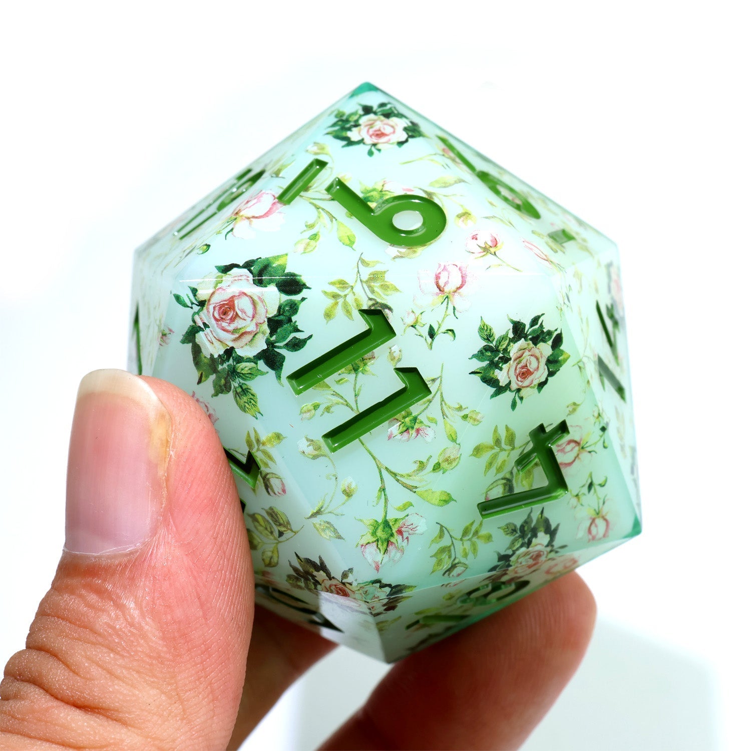 Floral Notes | 50mm D20 | Oversized Art Core Dice - DICE