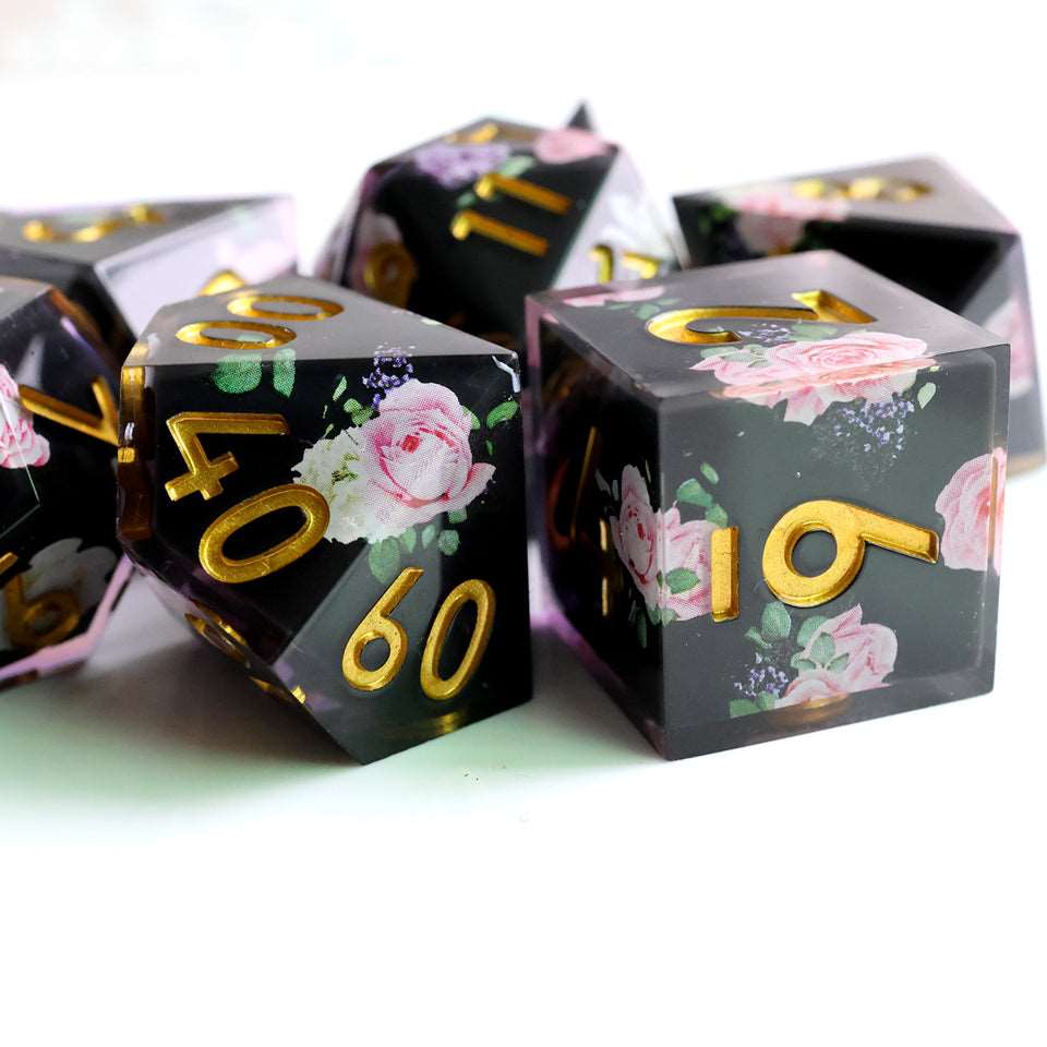 Floral Tsundere | Art Core Dice| 7 Piece Set - DICE