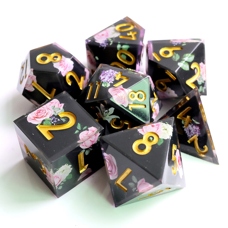 Floral Tsundere | Art Core Dice| 7 Piece Set - DICE